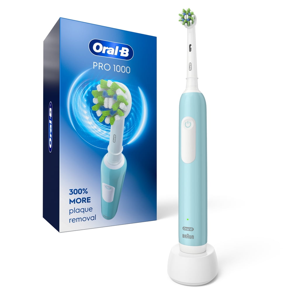Oral-B Toothbrush, Pro 1000 Rechargeable Electric Toothbrush, White, 1 Count, Adults and Children 3+