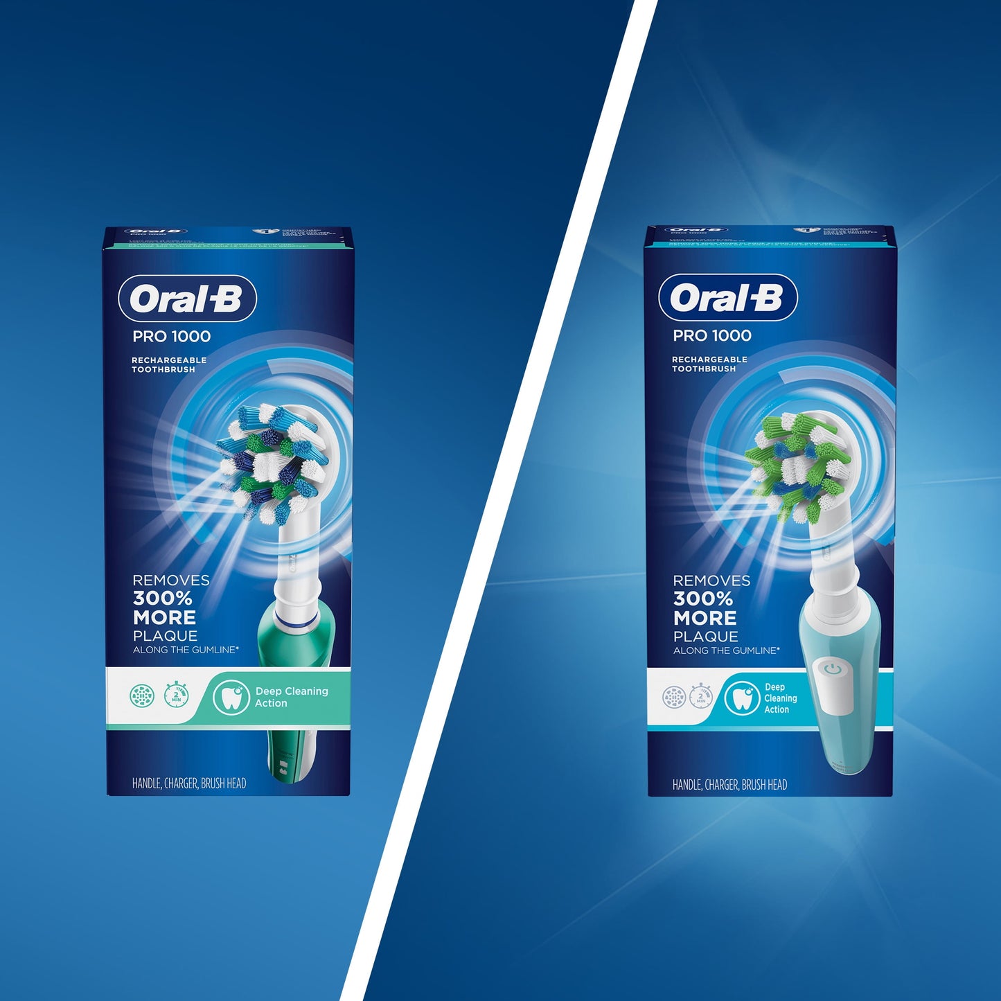 Oral-B Toothbrush, Pro 1000 Rechargeable Electric Toothbrush, White, 1 Count, Adults and Children 3+