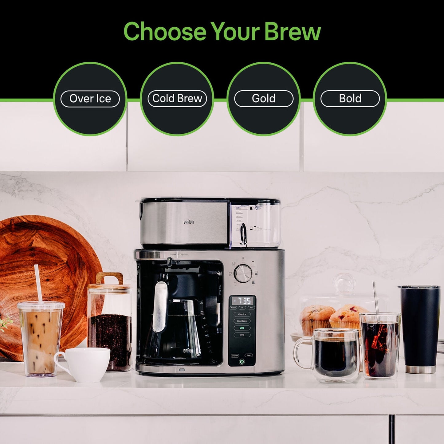 Braun MultiServe Drip Coffee, Single Serve Brewer, KF9270SI