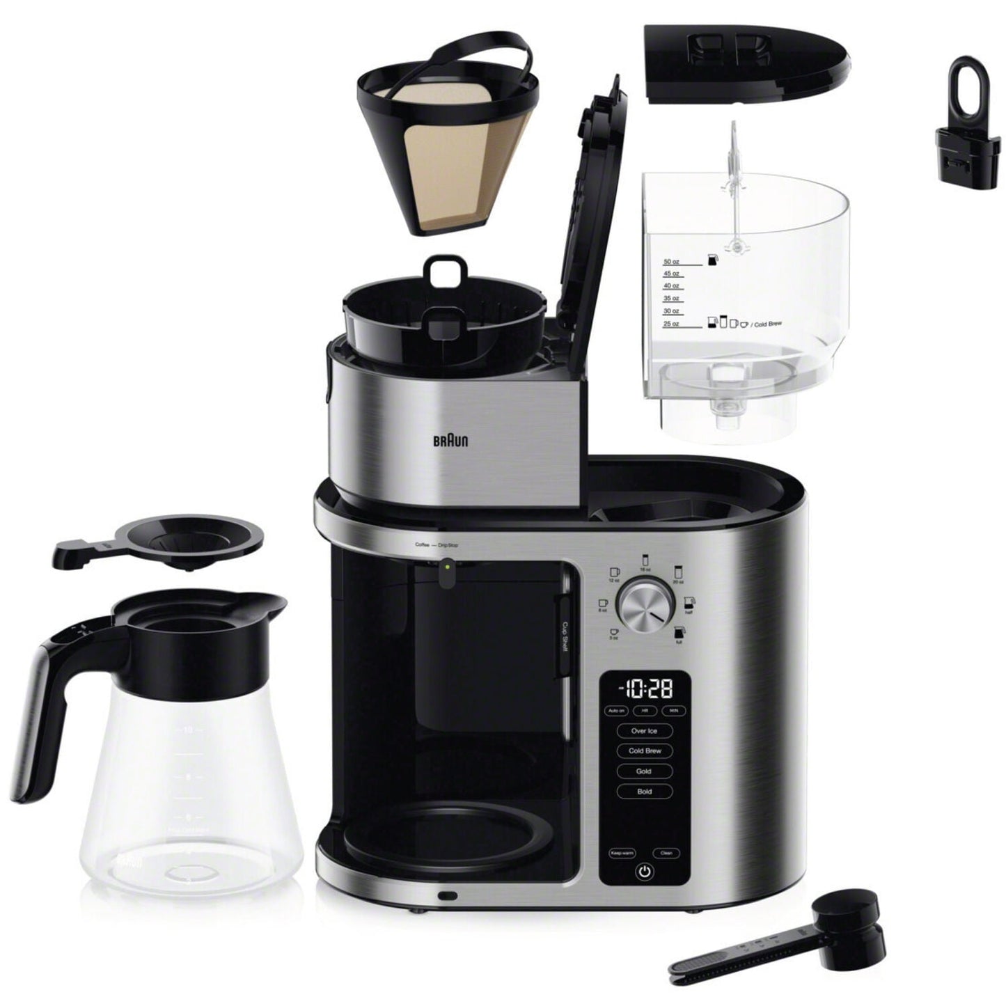 Braun MultiServe Drip Coffee, Single Serve Brewer, KF9270SI