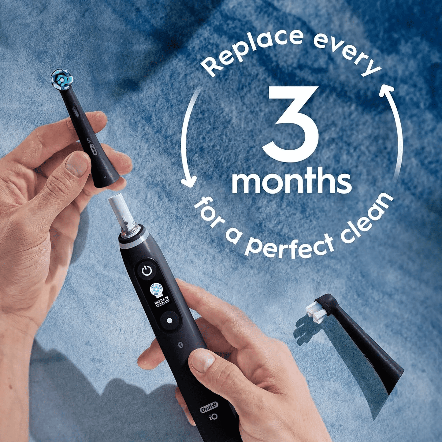 Oral-B iO Series Ultimate Clean Electric Toothbrush Replacement Brush Heads for an Oral-B Electric Toothbrush, 4 count, Black