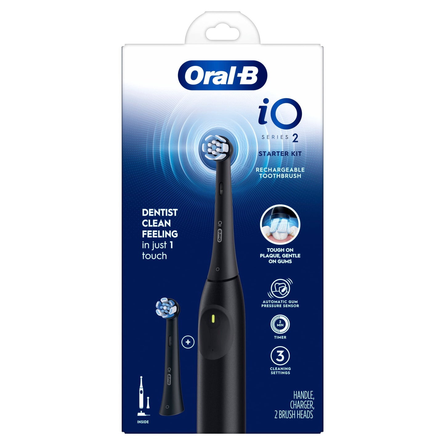 Oral-B Toothbrush, iO Series 2 Electric Toothbrush Starter Kit, Night Black