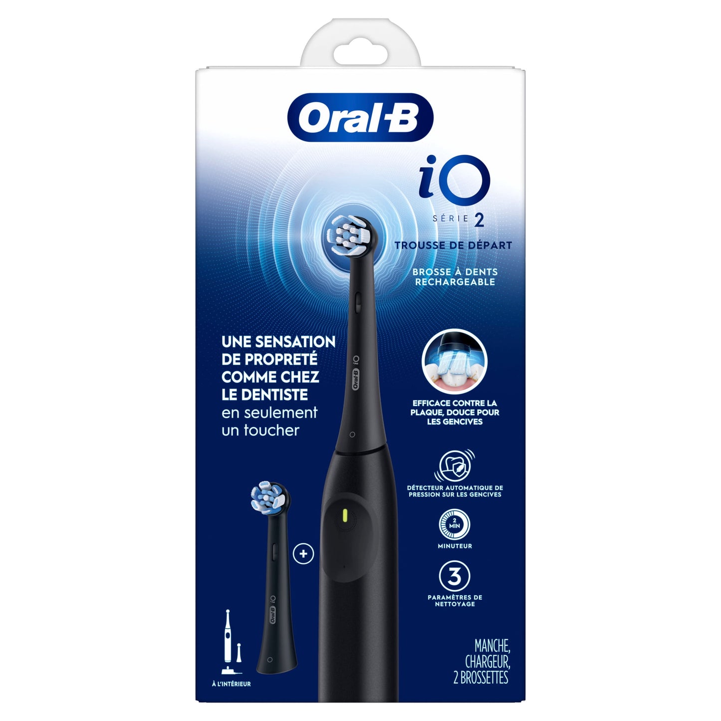 Oral-B Toothbrush, iO Series 2 Electric Toothbrush Starter Kit, Night Black