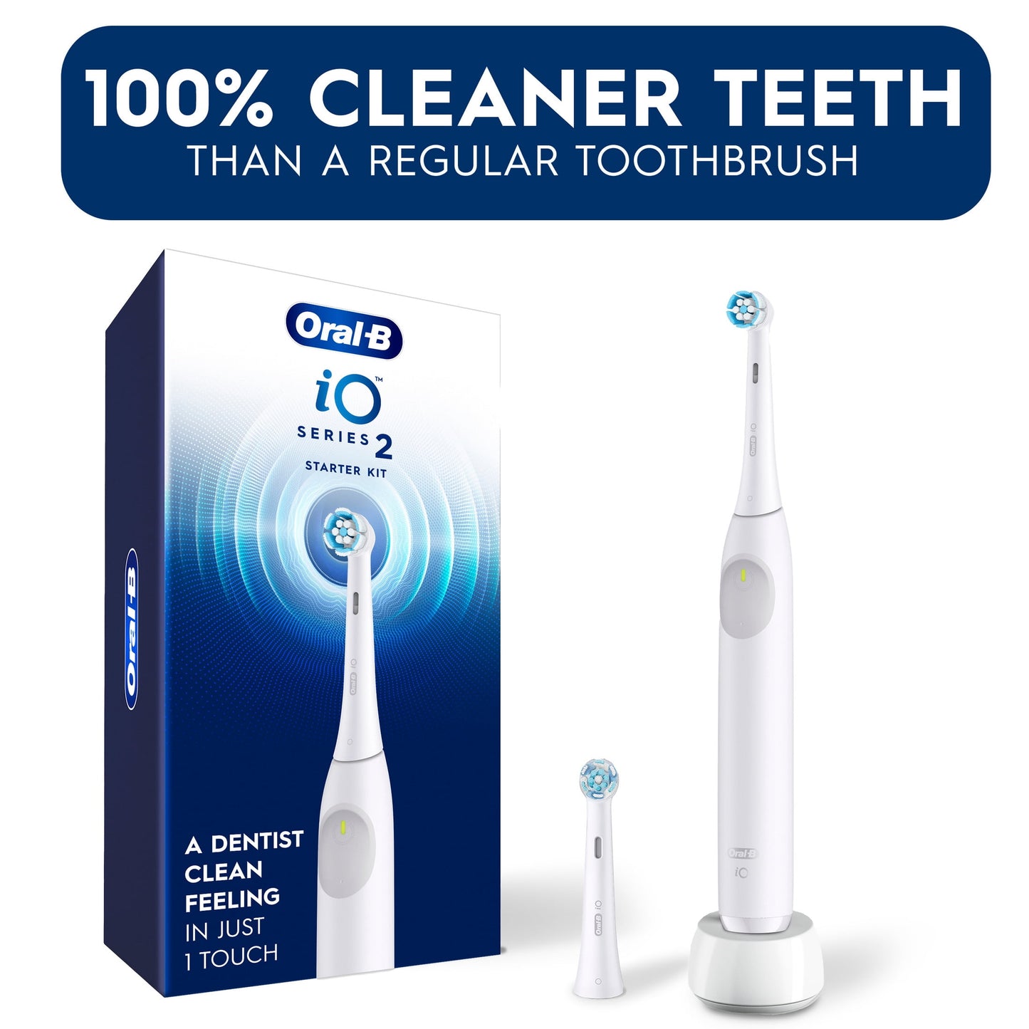 Oral-B Toothbrush, iO Series 2 Electric Toothbrush Starter Kit, Night Black