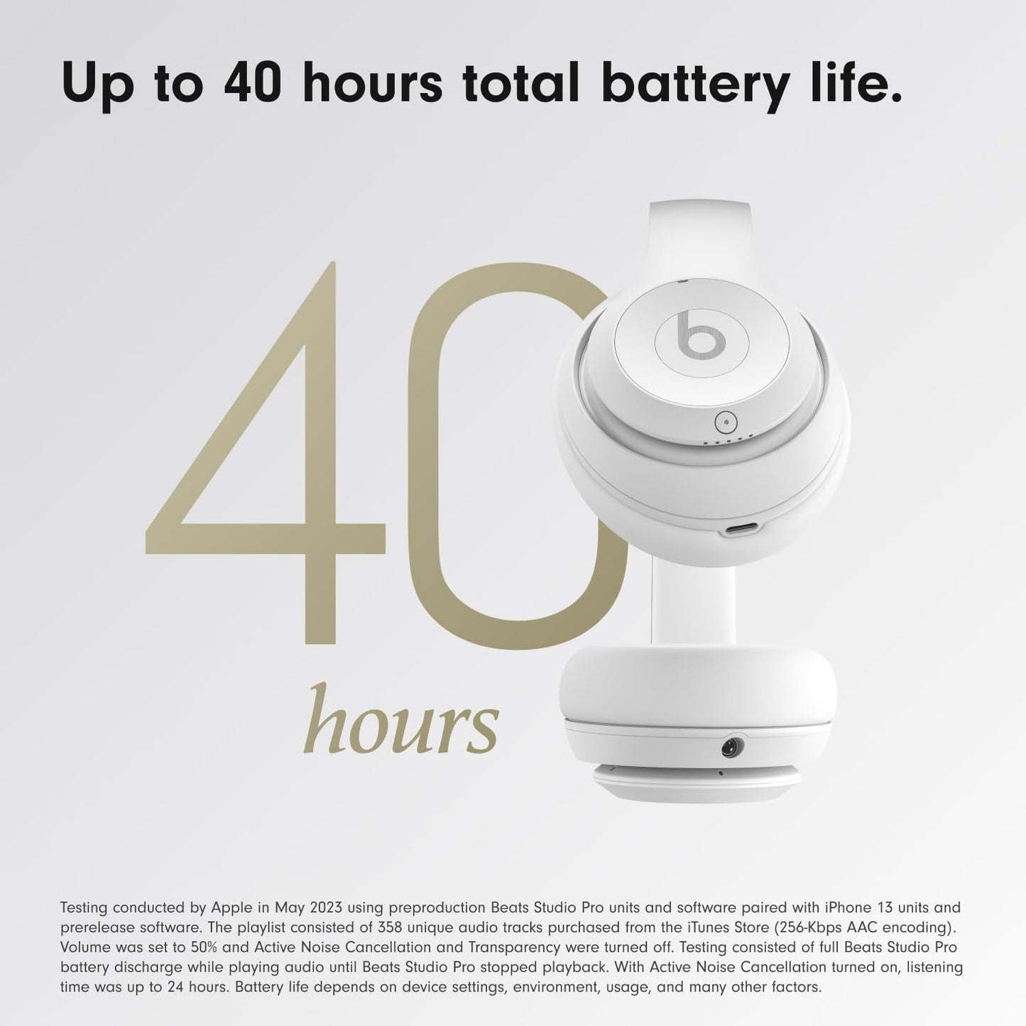 Beats by Dr. Dre Studio Pro Wireless Headphones (Matte White) Bundle