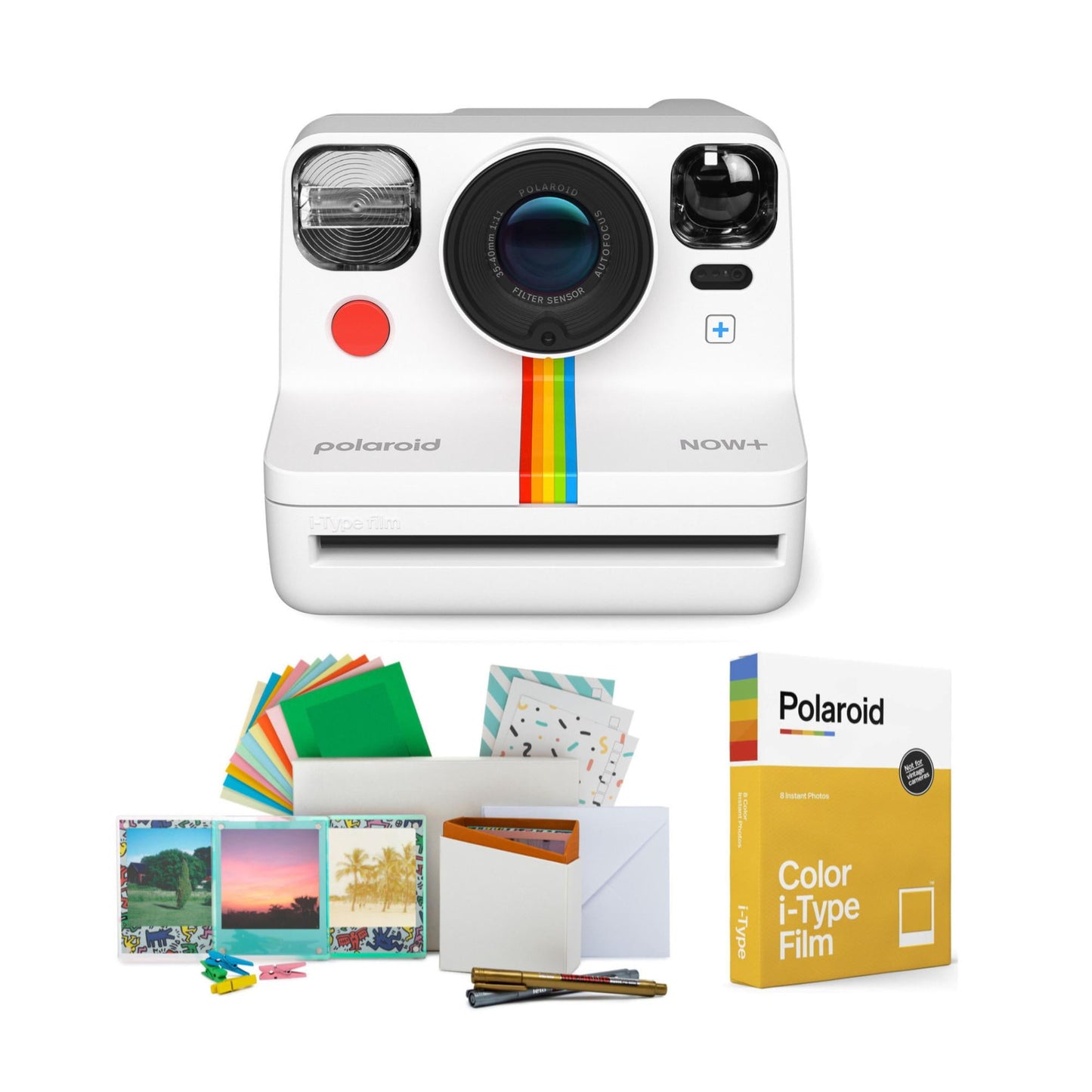 Polaroid Now+ Instant Camera Generation 2 (White) w/Film Kit &amp; Color InstantFilm