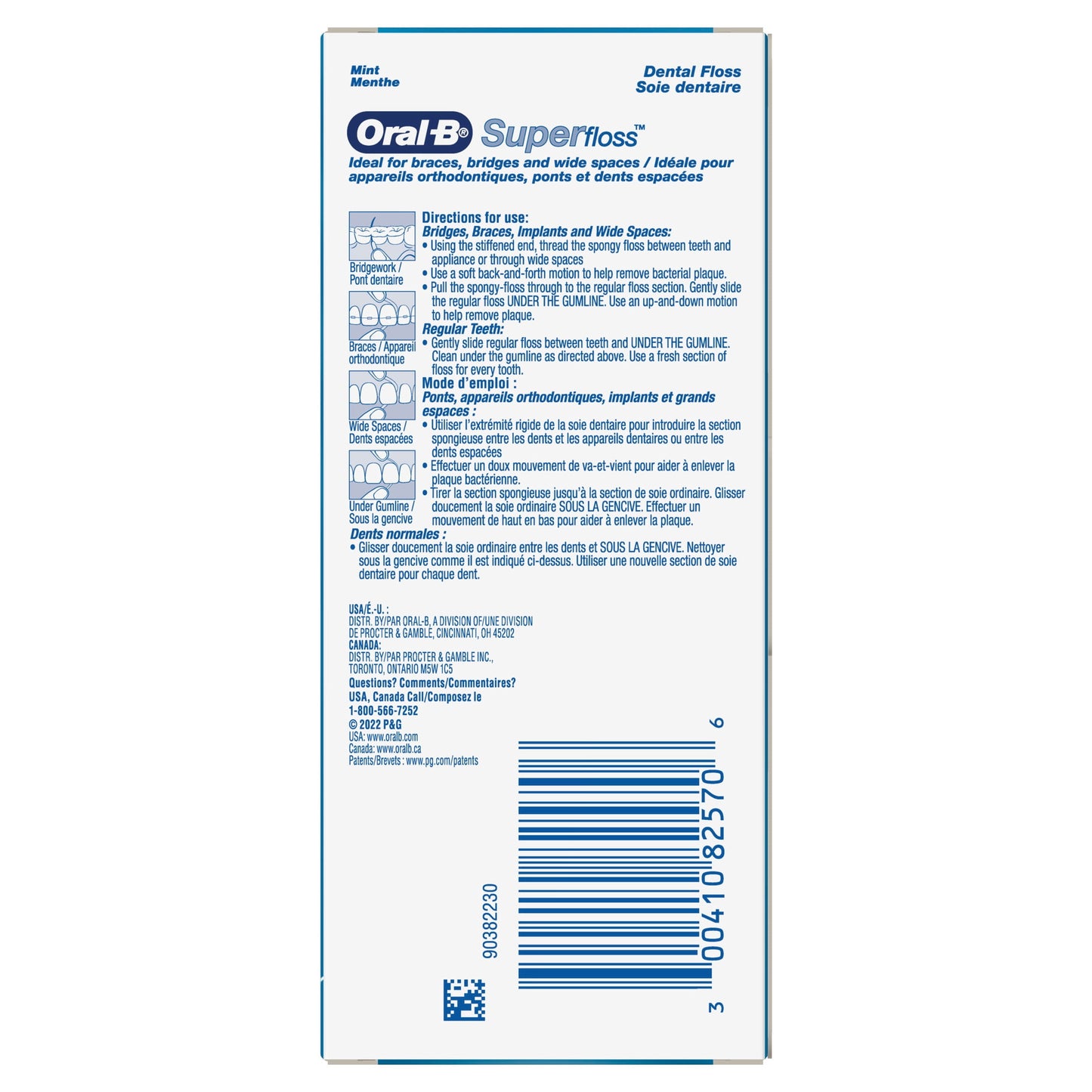 Oral-B Floss, Super Floss Pre-Cut Strands Dental Floss, Mint, 50 Count