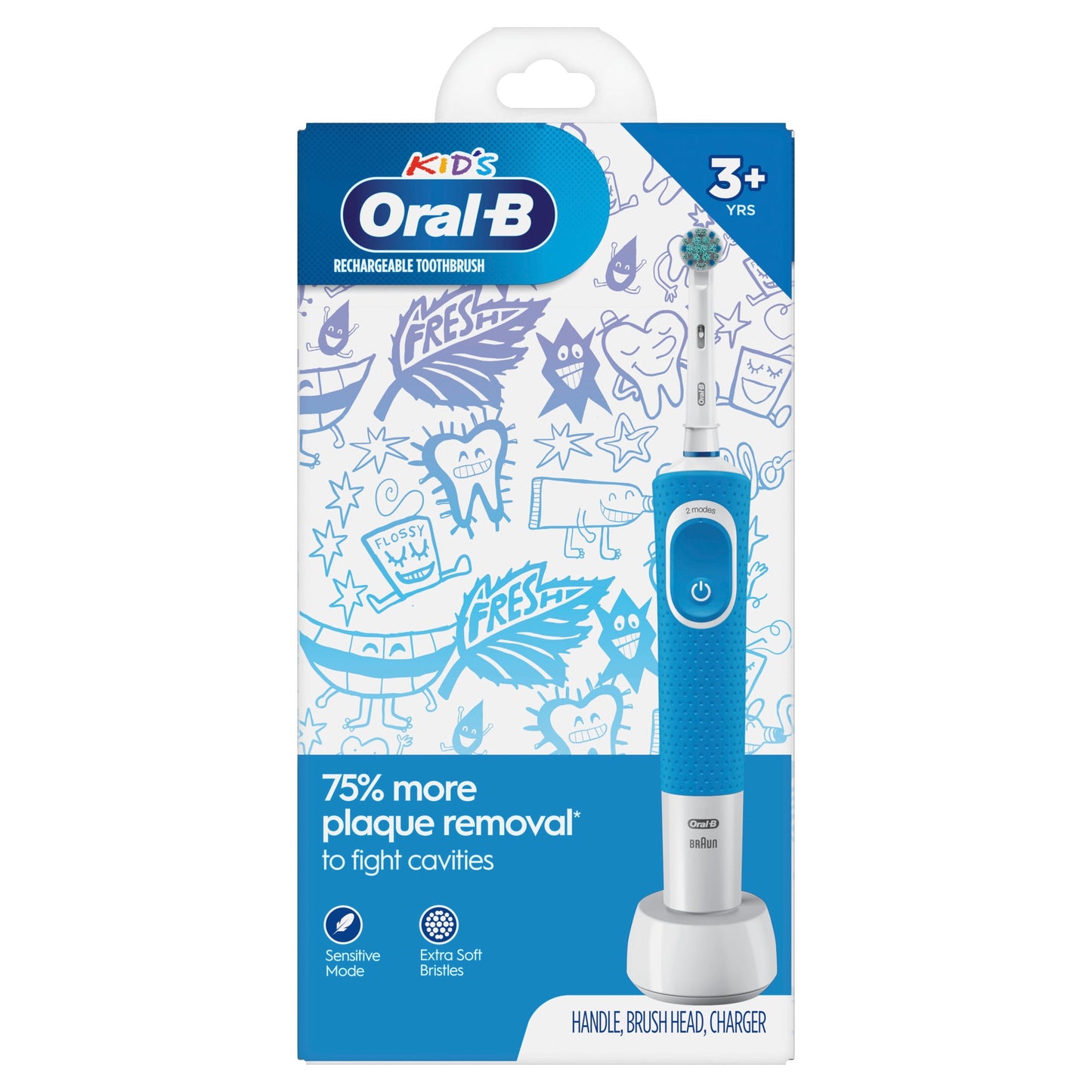 Oral‑B Kids Toothbrush, Kids Electric Toothbrush with Sensitive Compact Head and Timer, Ages 3+, Rechargeable