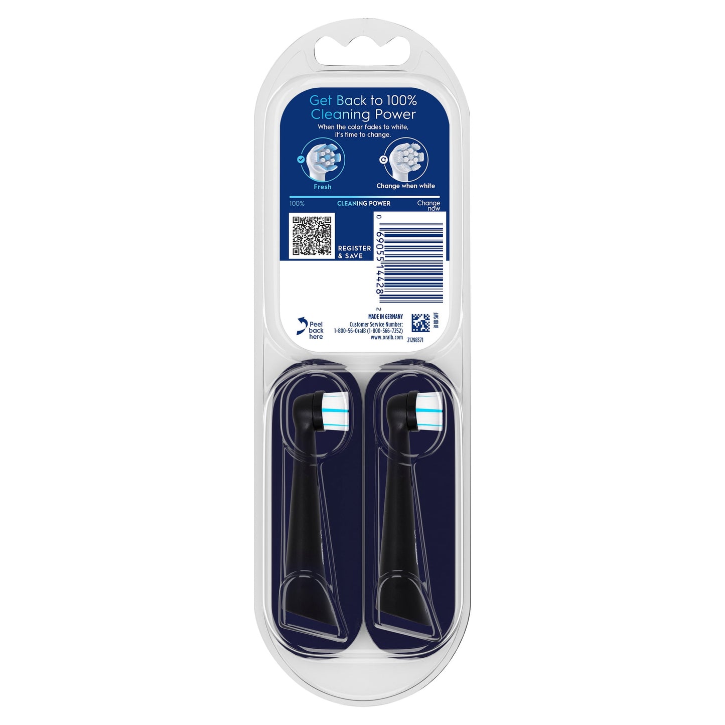 Oral-B iO Gum &amp; Sensitive Replacement Heads, Electric Toothbrush Brush Heads, Black, 6 Count