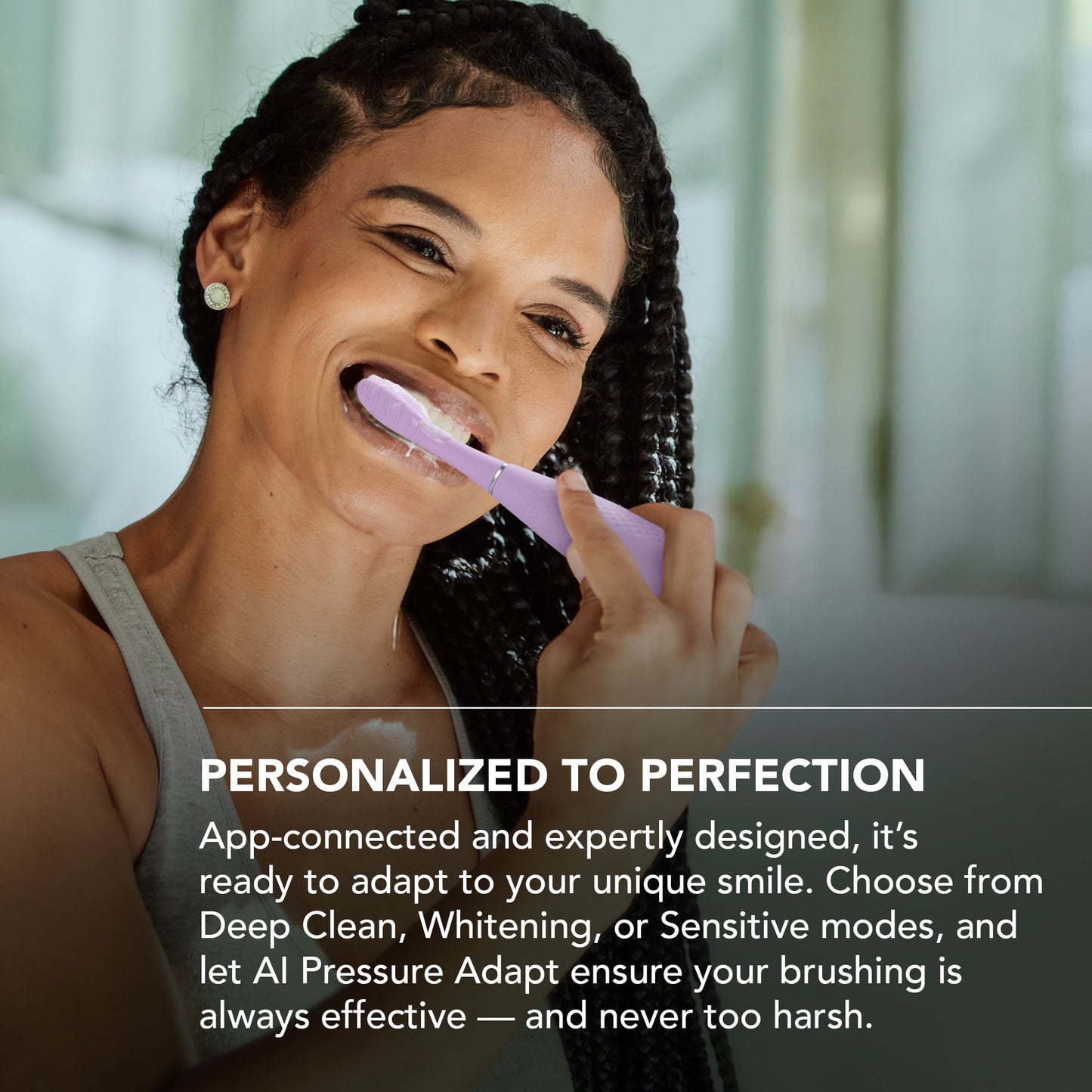 FOREO issa 4 plus Sonic Electric Toothbrush - 4-in-1 AI-Guided Rechargeable Toothbrush Bundle with Extra Silicone &amp; Polymer Hybrid Brush Head, Soft Bristles, Whitening Teeth - Lavander