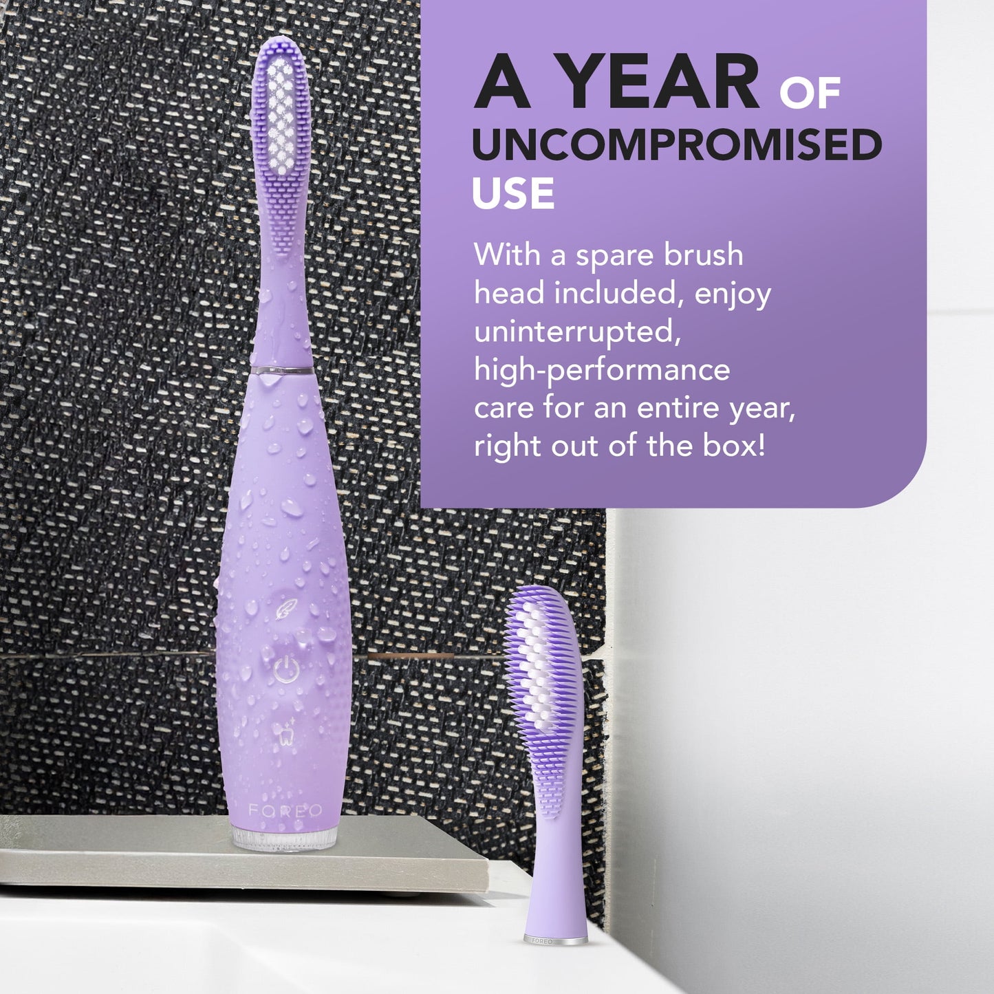 FOREO issa 4 plus Sonic Electric Toothbrush - 4-in-1 AI-Guided Rechargeable Toothbrush Bundle with Extra Silicone &amp; Polymer Hybrid Brush Head, Soft Bristles, Whitening Teeth - Lavander