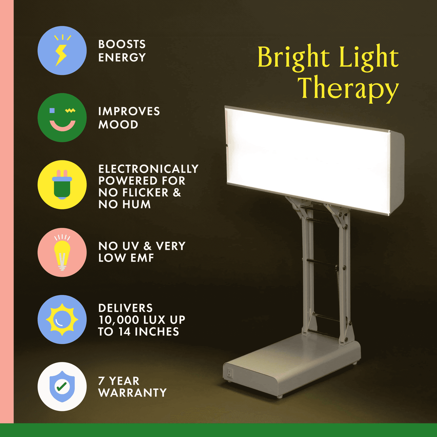 Northern Light Technologies Desk Lamp - 10,000 Lux Light Therapy Lamp