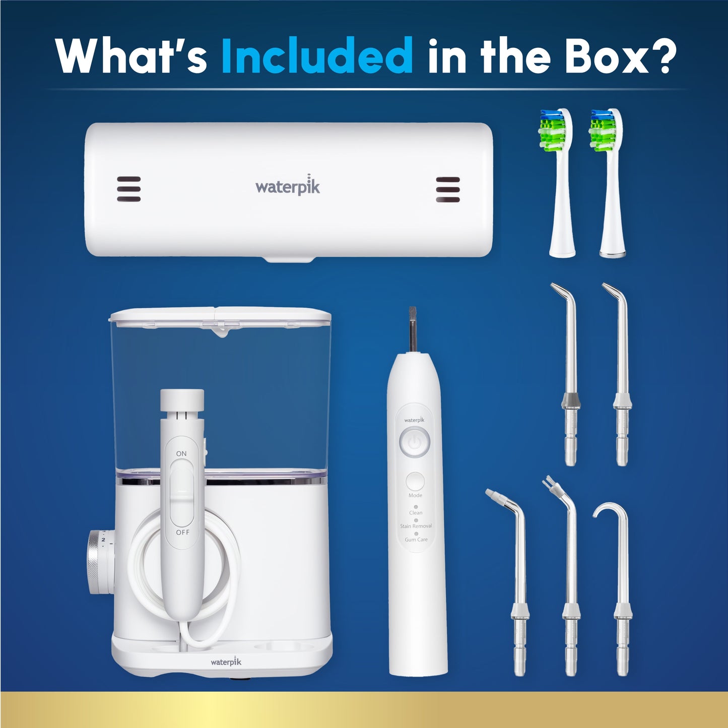 Waterpik Sensonic Complete Care, Water Flosser and Sonic Electric Toothbrush Combo, White