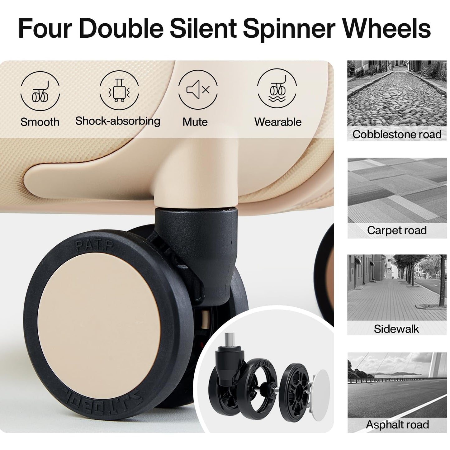 Hanke 26 Inch Luggage Large Suitcase With Spinner Wheels Tsa Luggage Suitcases Traveler's Choice Hard Case Luggage For Women &amp; Men Rolling Checked Luggage(Cuba Sand)