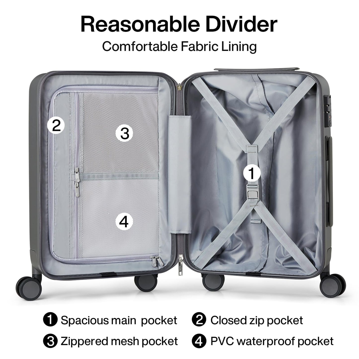 Hanke 26 Inch Luggage Large Suitcase With Spinner Wheels Tsa Luggage Suitcases Traveler's Choice Hard Case Luggage For Women &amp; Men Rolling Checked Luggage(Cuba Sand)