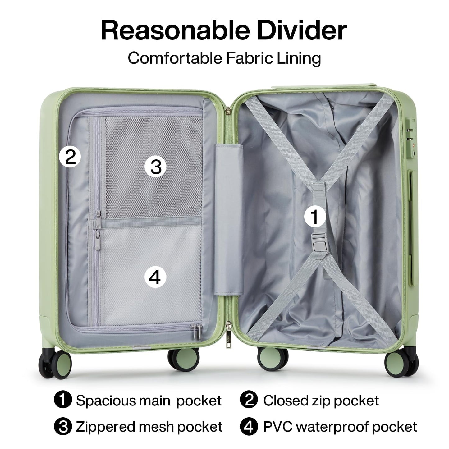 Hanke 26 Inch Luggage Large Suitcase With Spinner Wheels Tsa Luggage Suitcases Traveler's Choice Hard Case Luggage For Women &amp; Men Rolling Checked Luggage(Cuba Sand)