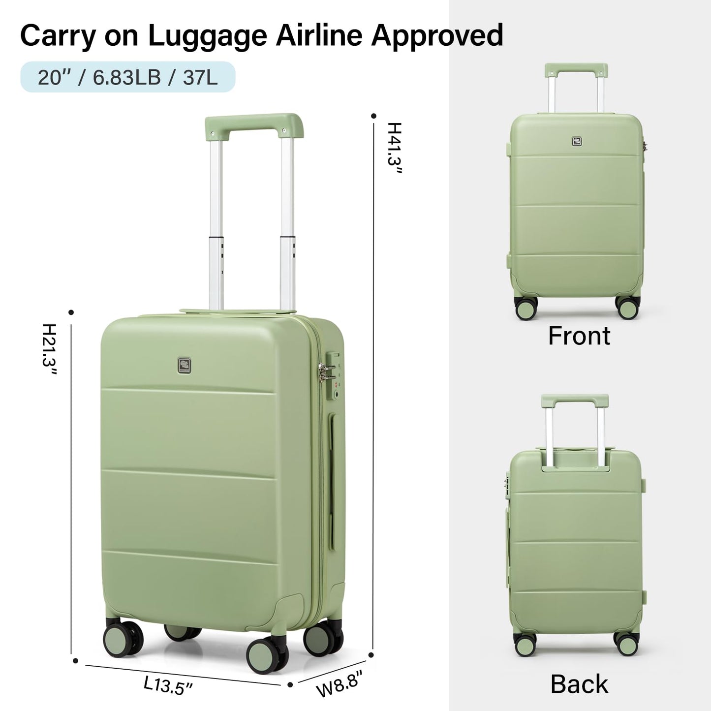 Hanke 26 Inch Luggage Large Suitcase With Spinner Wheels Tsa Luggage Suitcases Traveler's Choice Hard Case Luggage For Women &amp; Men Rolling Checked Luggage(Cuba Sand)