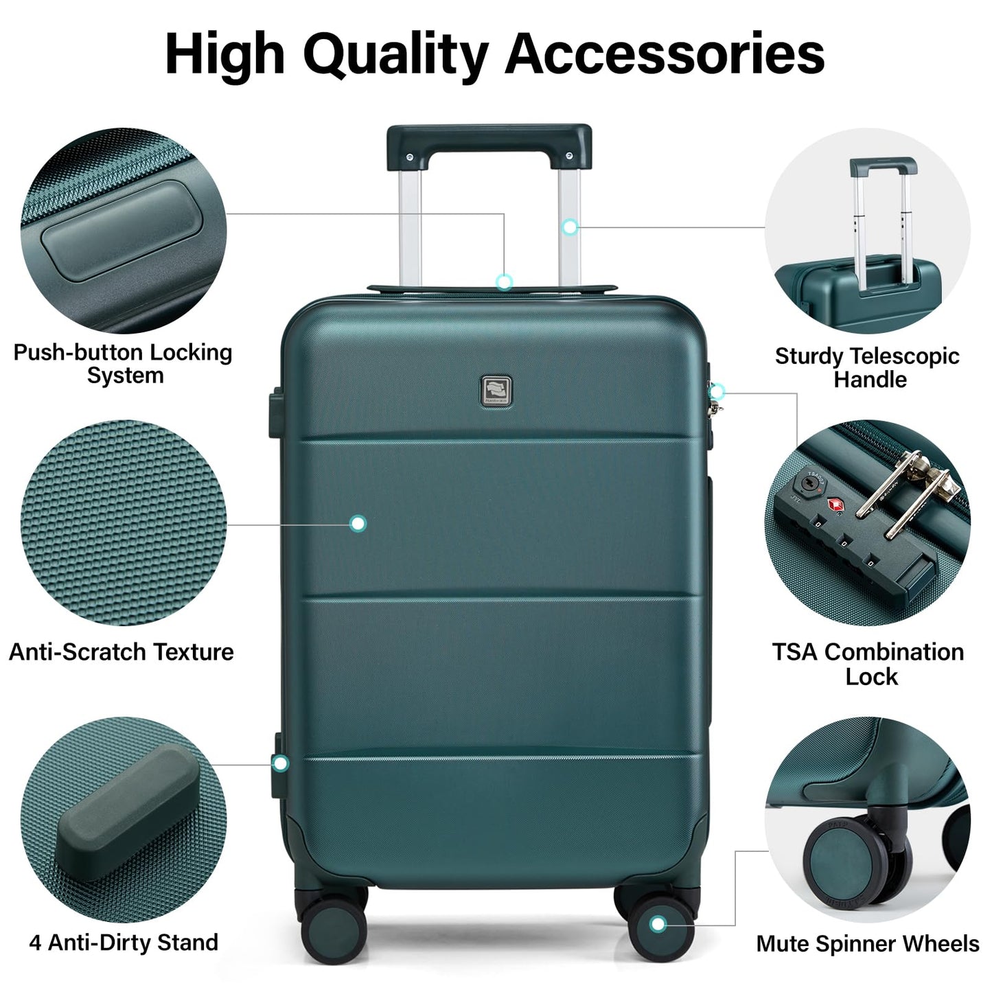 Hanke 26 Inch Luggage Large Suitcase With Spinner Wheels Tsa Luggage Suitcases Traveler's Choice Hard Case Luggage For Women &amp; Men Rolling Checked Luggage(Cuba Sand)