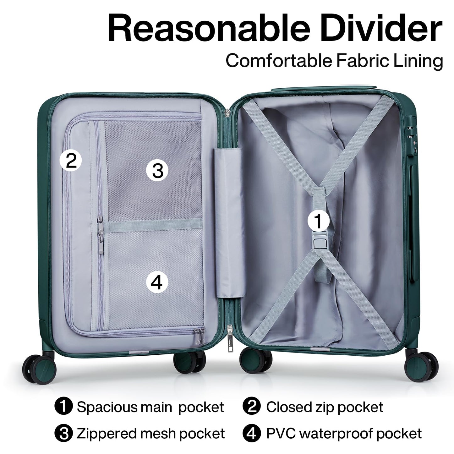 Hanke 26 Inch Luggage Large Suitcase With Spinner Wheels Tsa Luggage Suitcases Traveler's Choice Hard Case Luggage For Women &amp; Men Rolling Checked Luggage(Cuba Sand)