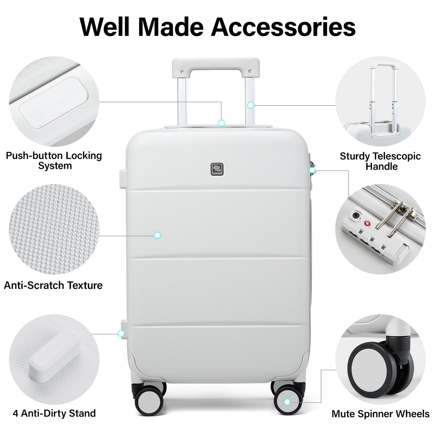 Hanke 26 Inch Luggage Large Suitcase With Spinner Wheels Tsa Luggage Suitcases Traveler's Choice Hard Case Luggage For Women &amp; Men Rolling Checked Luggage(Cuba Sand)