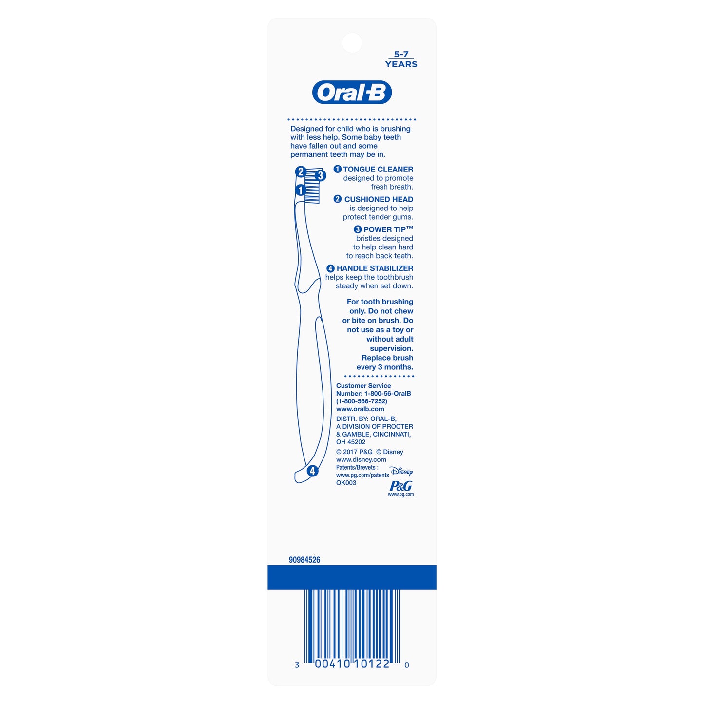 Oral-B Kid's Manual Toothbrush featuring Disney's Princess Characters, 2 count