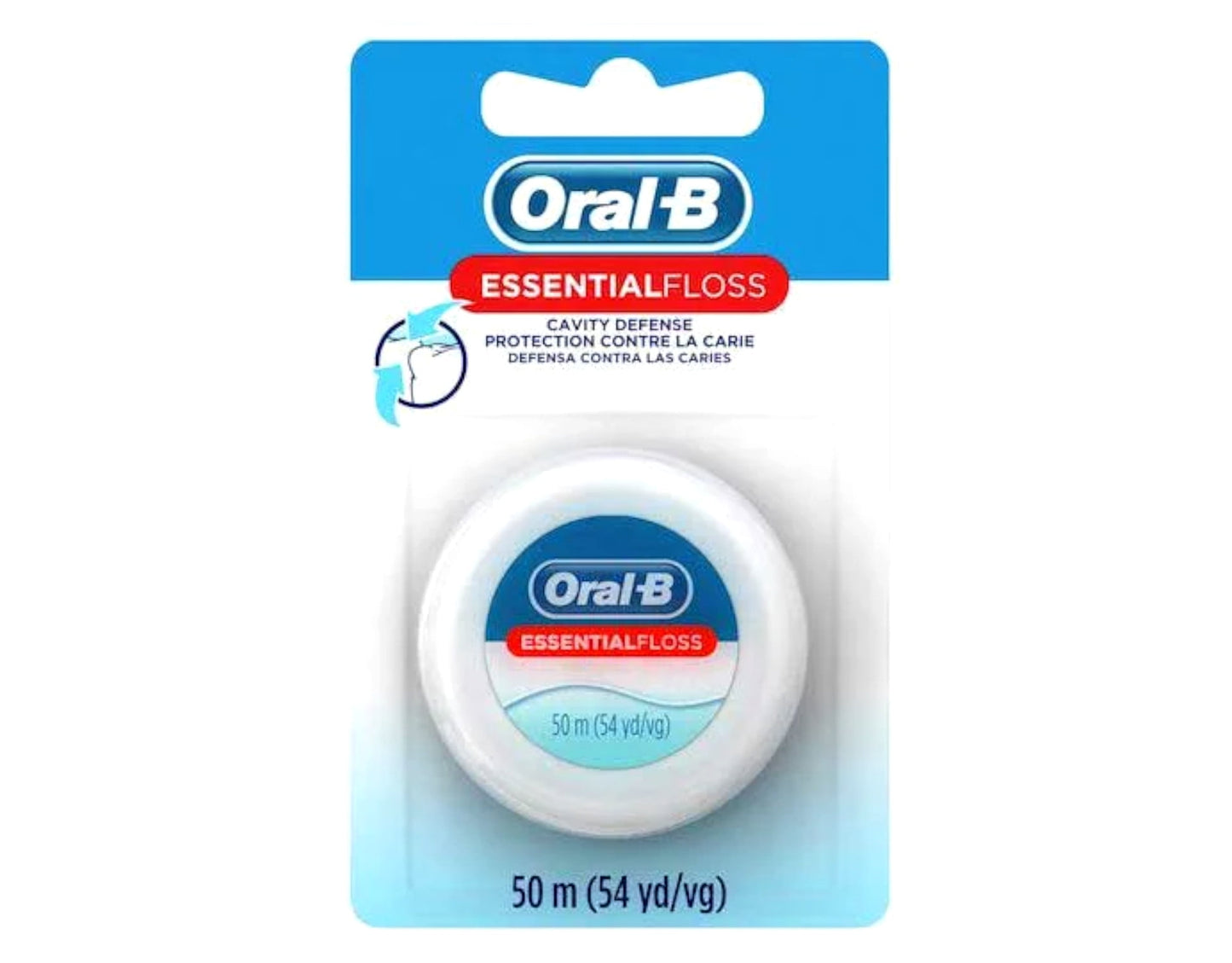 Oral-B Essential Floss Unflavored Waxed 54 Yards (50m) - Pack of 5