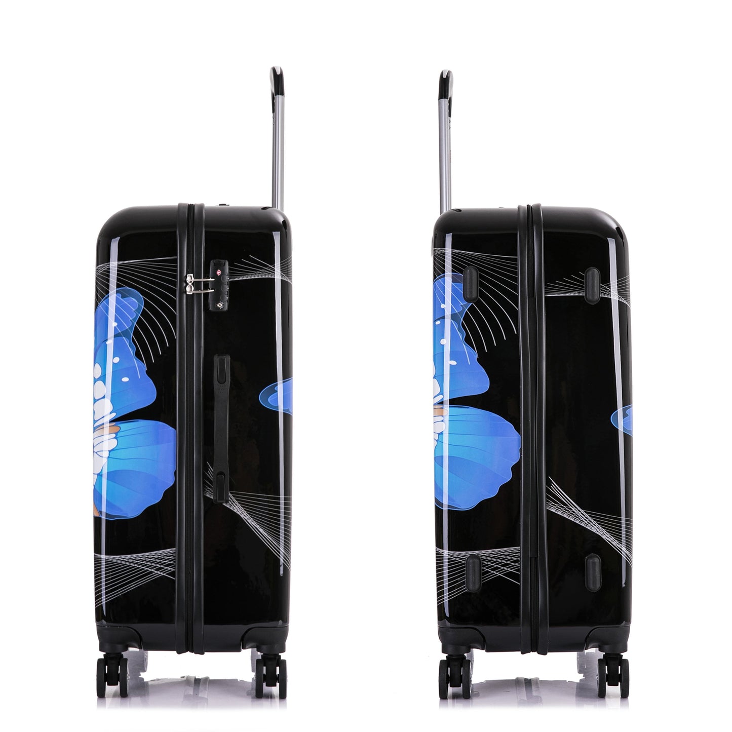 InUSA Print 3-Piece Hardside Luggage Sets with Spinner Wheels, Handle, Trolley, (20"/24"/28"), Paris