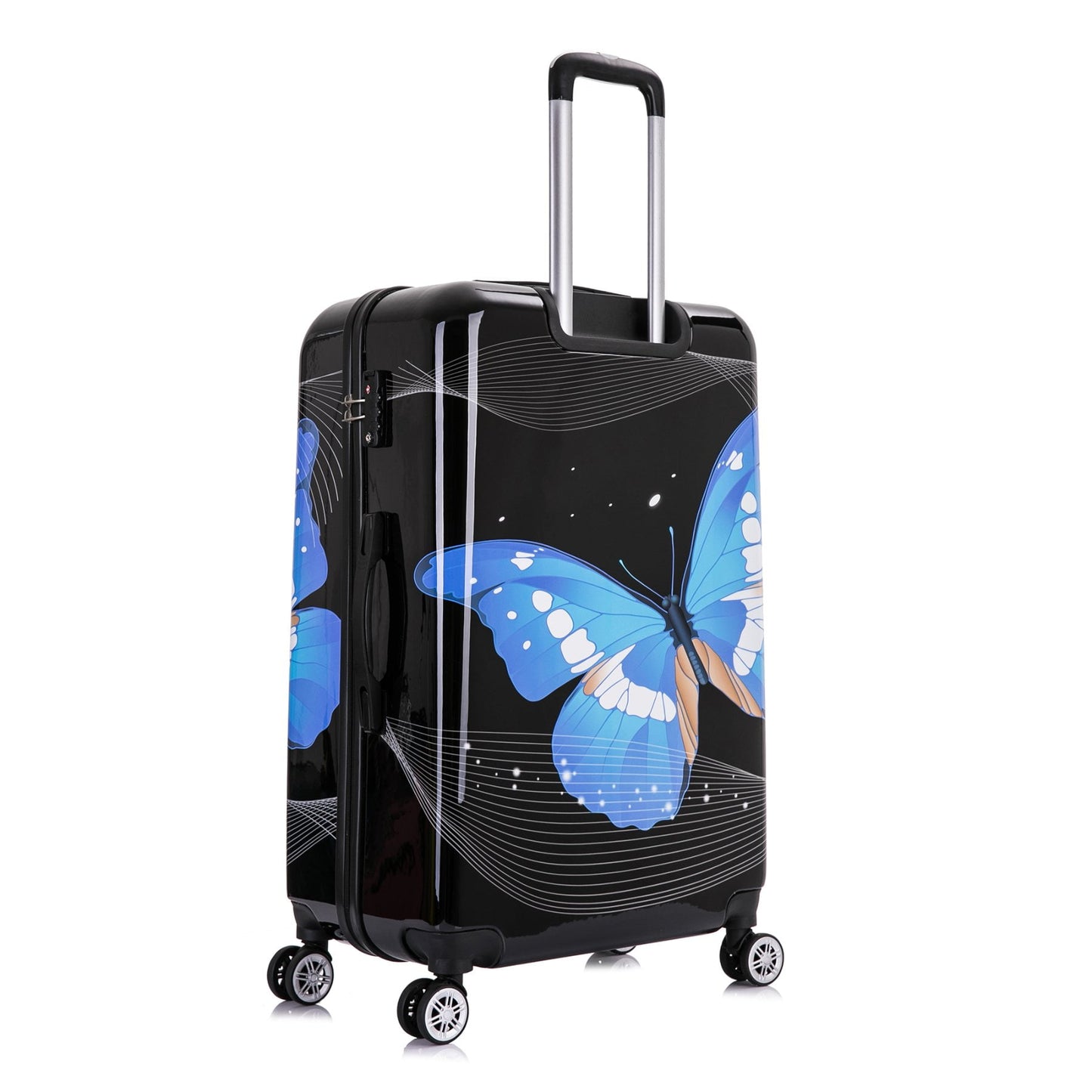 InUSA Print 3-Piece Hardside Luggage Sets with Spinner Wheels, Handle, Trolley, (20"/24"/28"), Paris