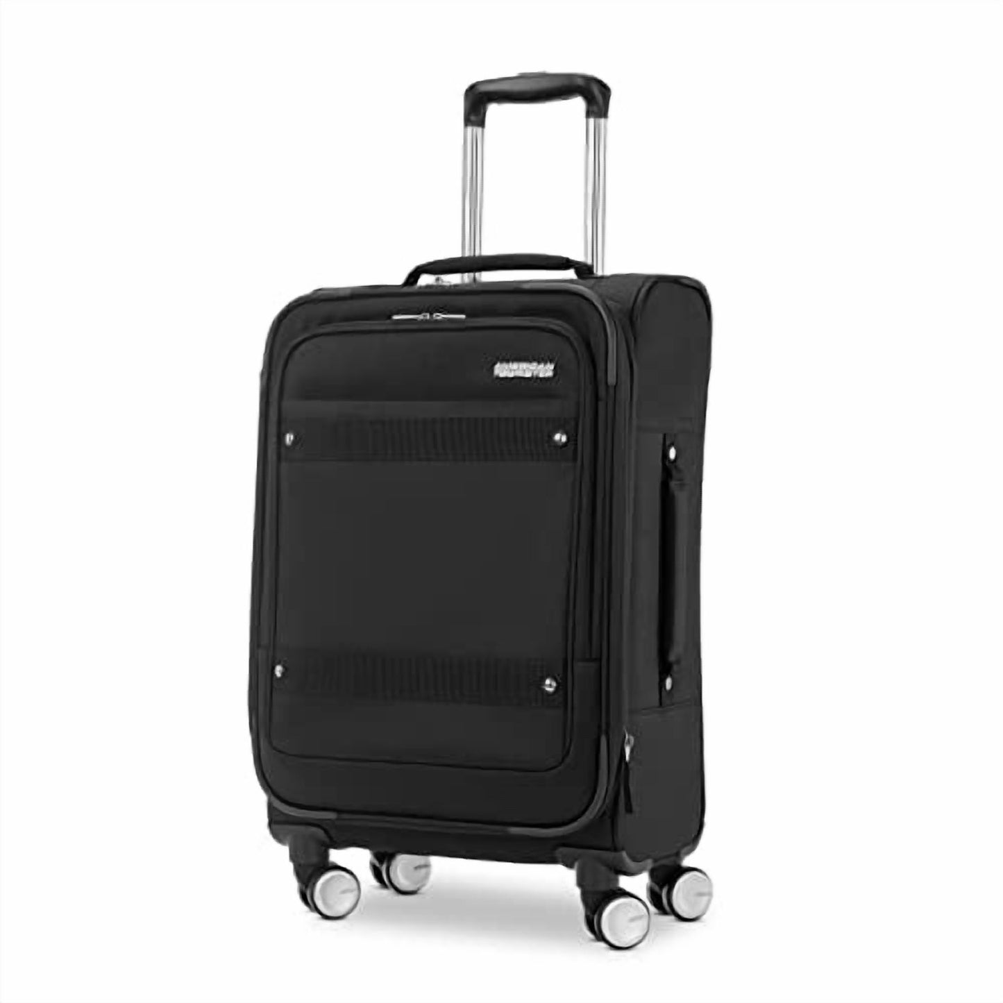 American Tourister Whim Softside Expandable Luggage with Spinners, Black 2PC SET