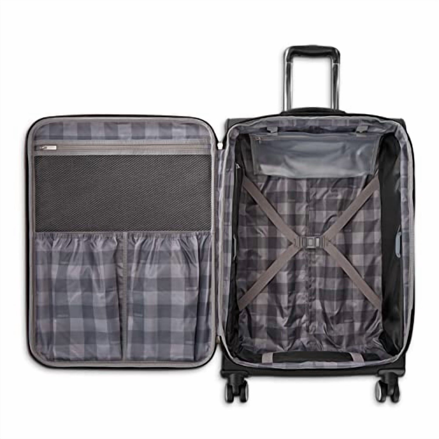 American Tourister Whim Softside Expandable Luggage with Spinners, Black 2PC SET
