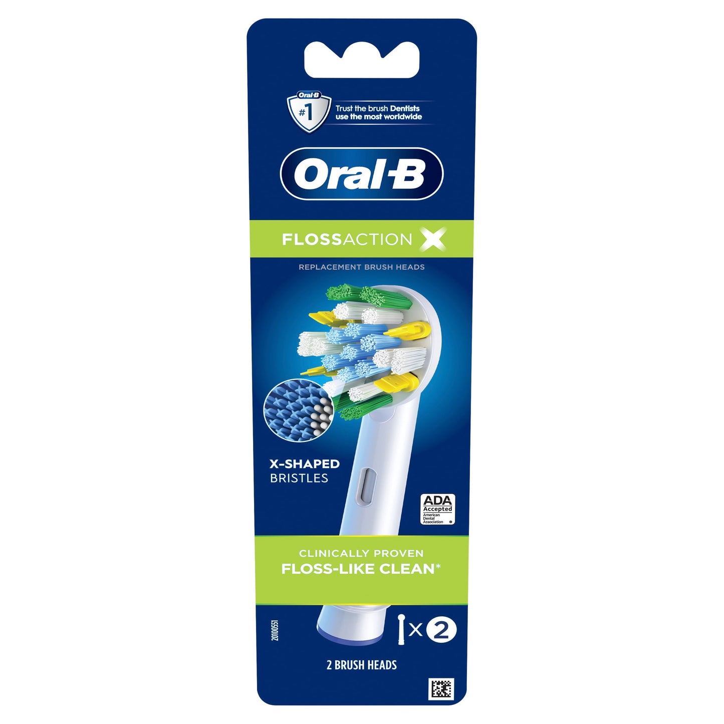 Oral-B Toothbrush Heads, FlossAction X-Filament Replacement Brush Heads, 2 Count