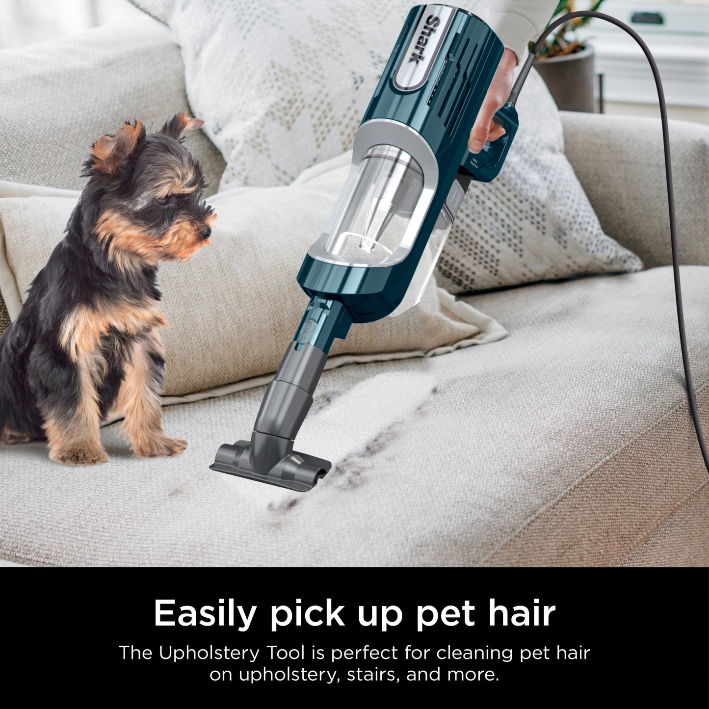 Shark UltraLight PetPro Corded Stick Vacuum, Carpet and Hardfloors, Pet Friendly, PowerFins HairPro, Odor Technology, Removable Handheld, HZ700 Blue