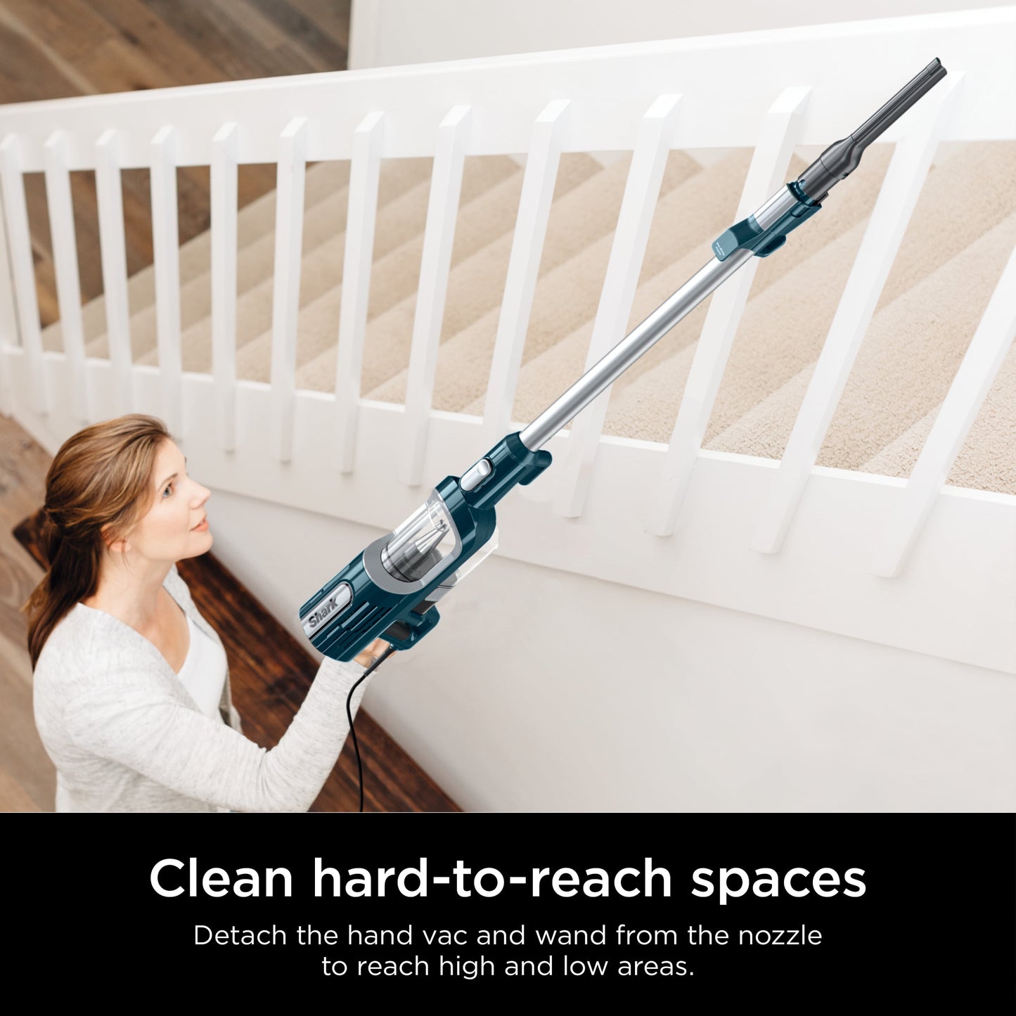 Shark UltraLight PetPro Corded Stick Vacuum, Carpet and Hardfloors, Pet Friendly, PowerFins HairPro, Odor Technology, Removable Handheld, HZ700 Blue