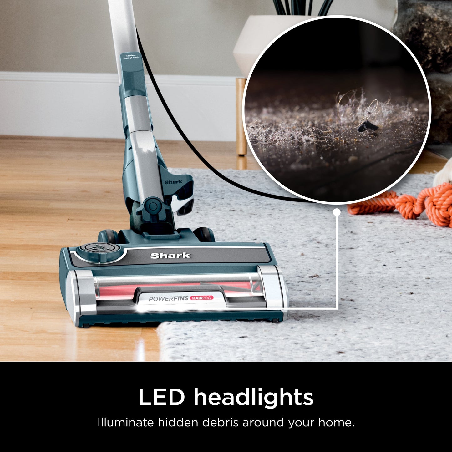 Shark UltraLight PetPro Corded Stick Vacuum, Carpet and Hardfloors, Pet Friendly, PowerFins HairPro, Odor Technology, Removable Handheld, HZ700 Blue