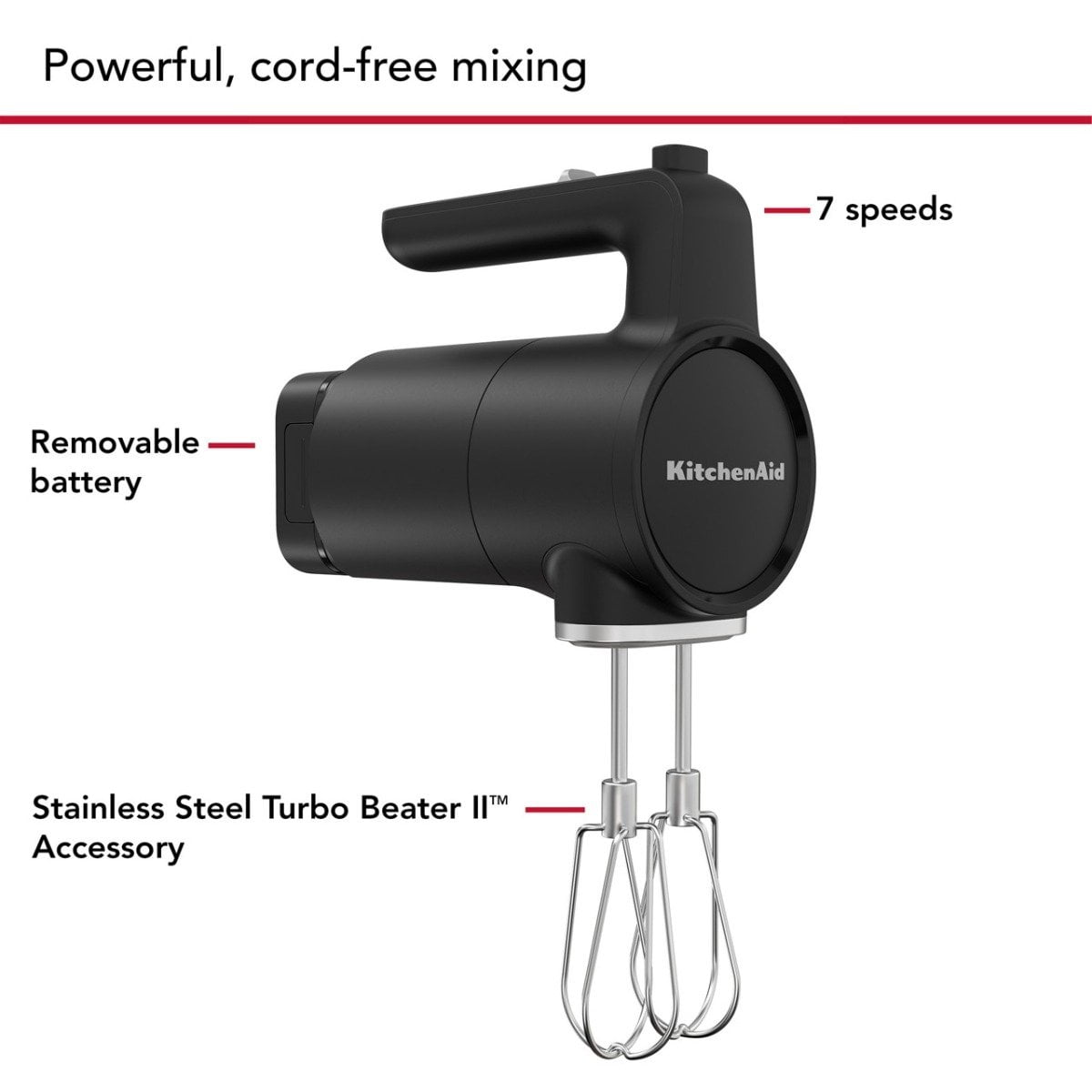 KitchenAid GO Cordless Hand Mixer | Black Matte