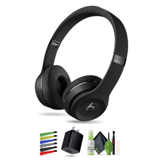 Beats Solo3 Wireless On-Ear Headphones (Matte Black / Icon) Bundle with Accessories