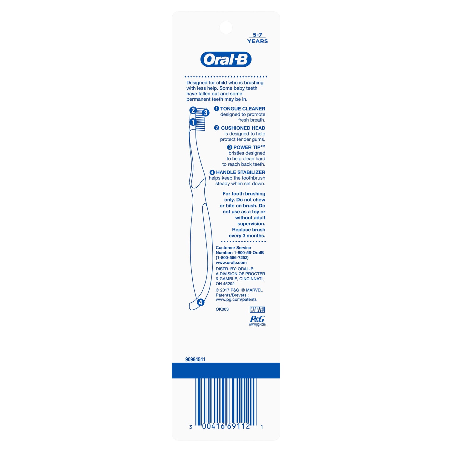 Oral-B Kid's Manual Toothbrush featuring Marvel's Avengers, 2 count