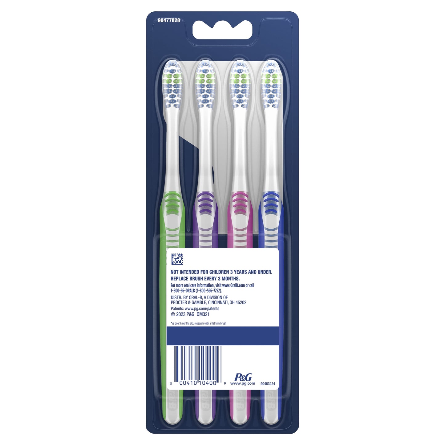 Oral-B Indicator Contour Clean Toothbrushes, Soft Bristles, 4 Count