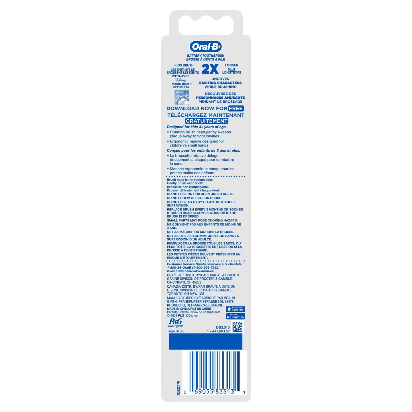 Oral-B Kids Toothbrush, Disney Princess Battery Toothbrush