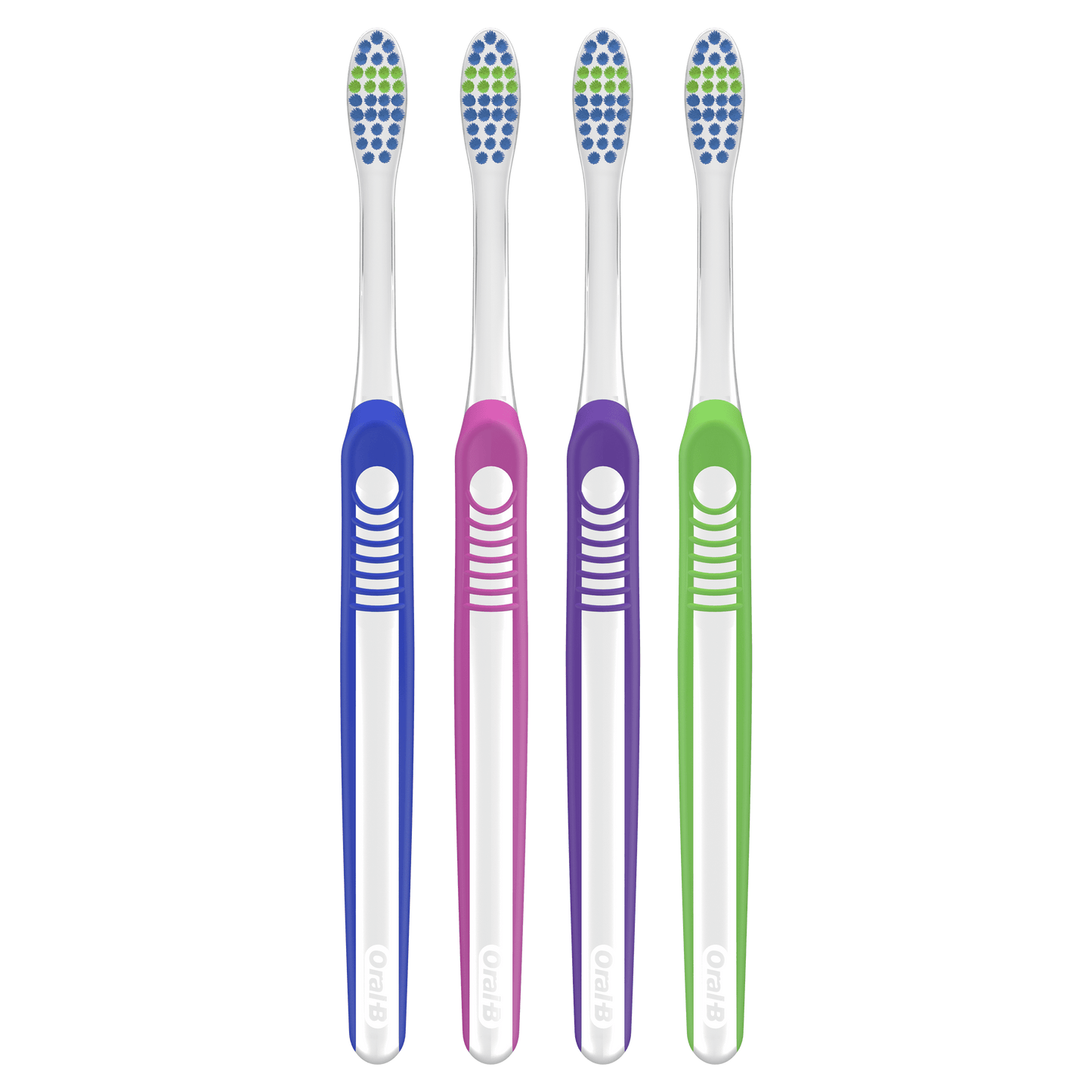 Oral-B Indicator Color Collection Manual Toothbrush, Medium, 4 Count, for Adults and Children 3+