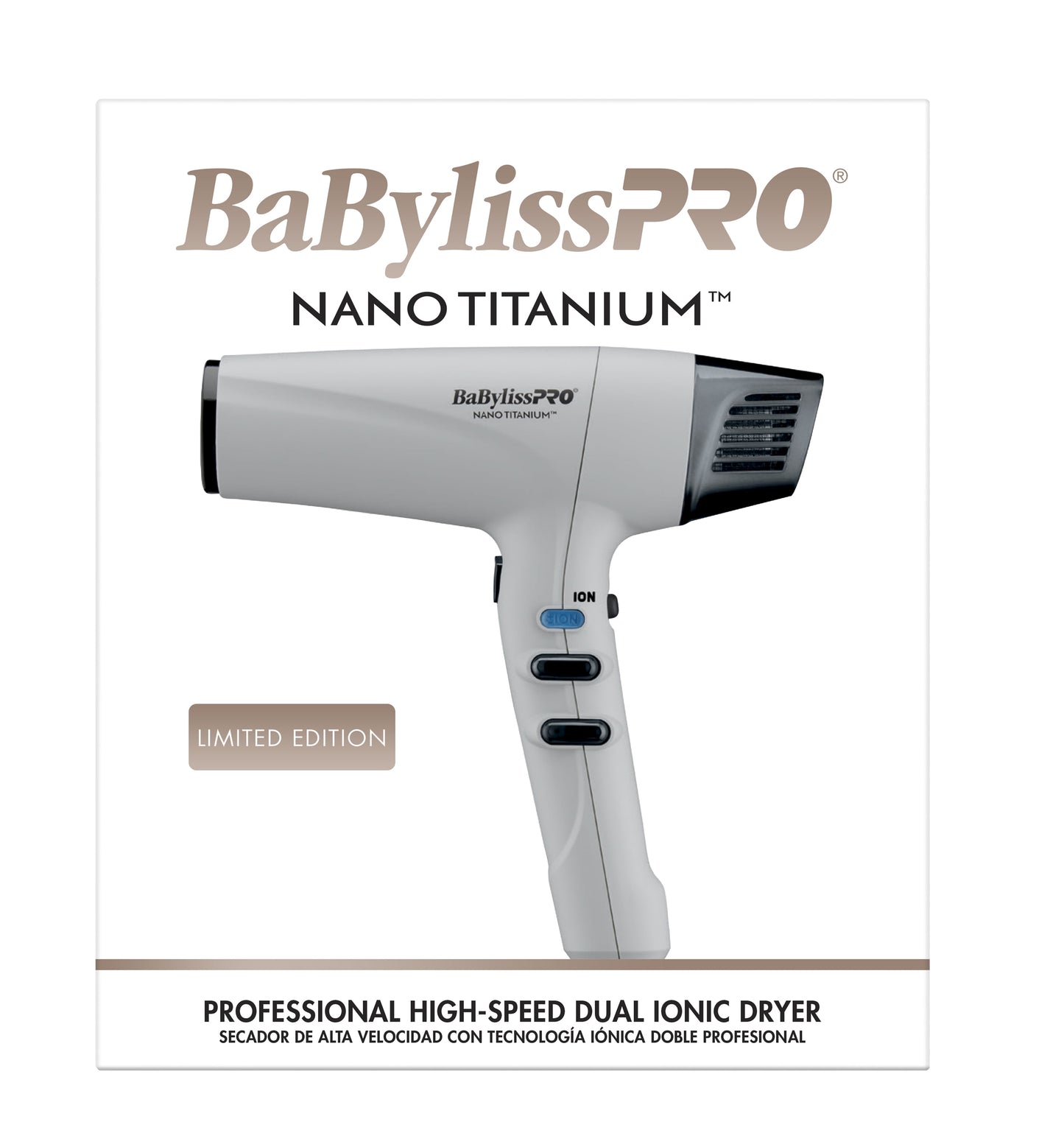 BaBylissPRO Nano Titanium Matte Black High-Speed Dual Ionic Dryer