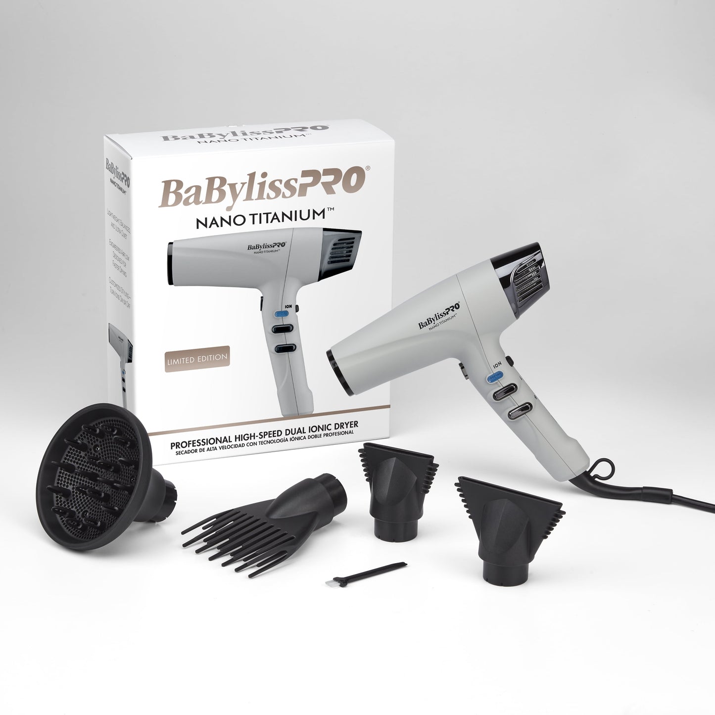 BaBylissPRO Nano Titanium Matte Black High-Speed Dual Ionic Dryer
