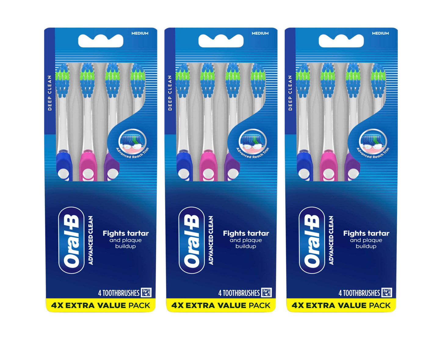 Oral-B Toothbrush Indicator Color Collection Medium 4-Pack (Pack of 3)