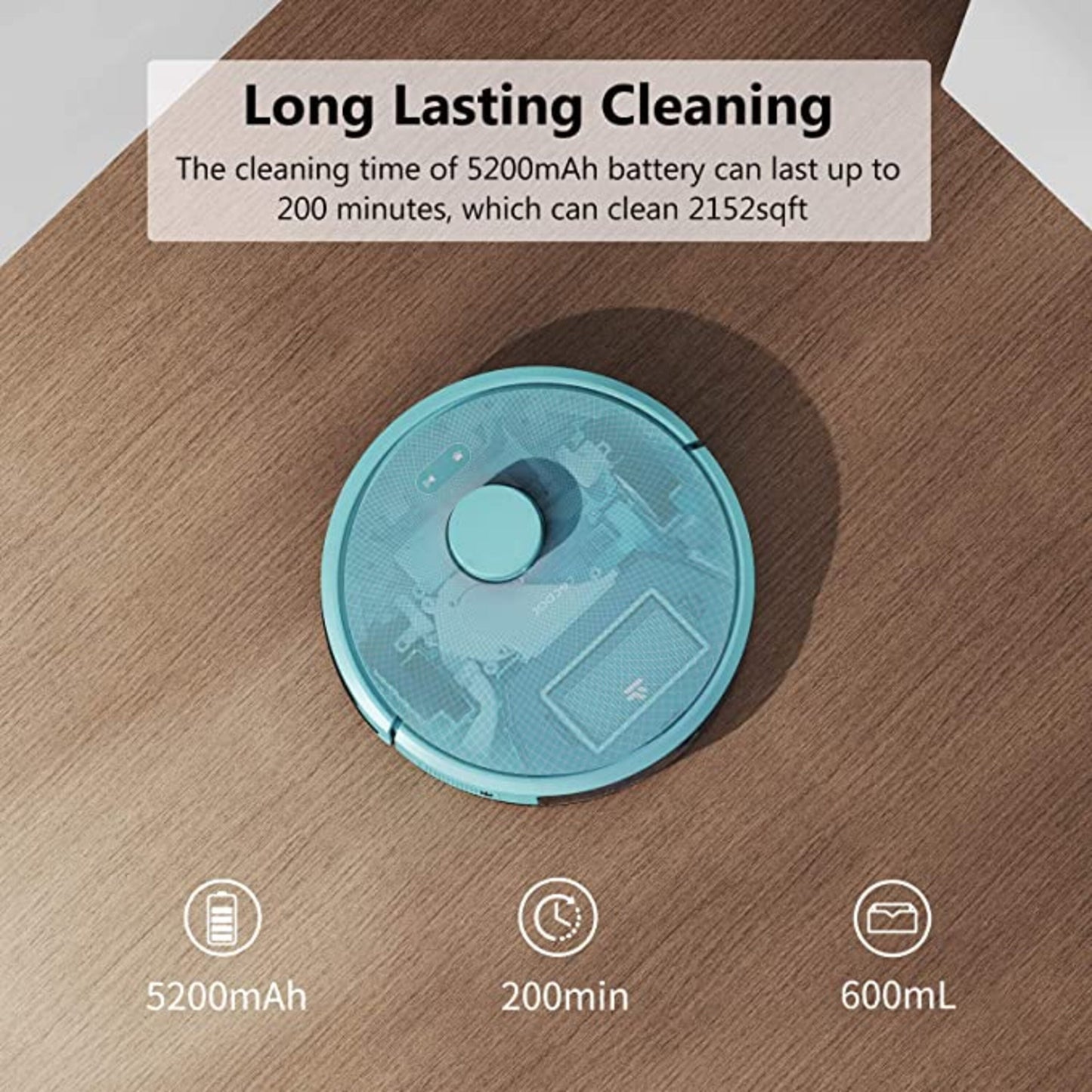 Tecbot S3 Pro Robot Vacuum Cleaner w/360° LDS Laser Navigation