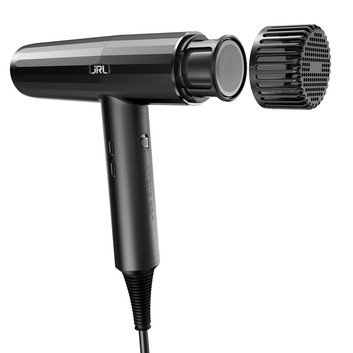 JRL USA Forte Pro Dryer - Ionic, 3 Settings for Speed and Temp, Ceramic (Black)