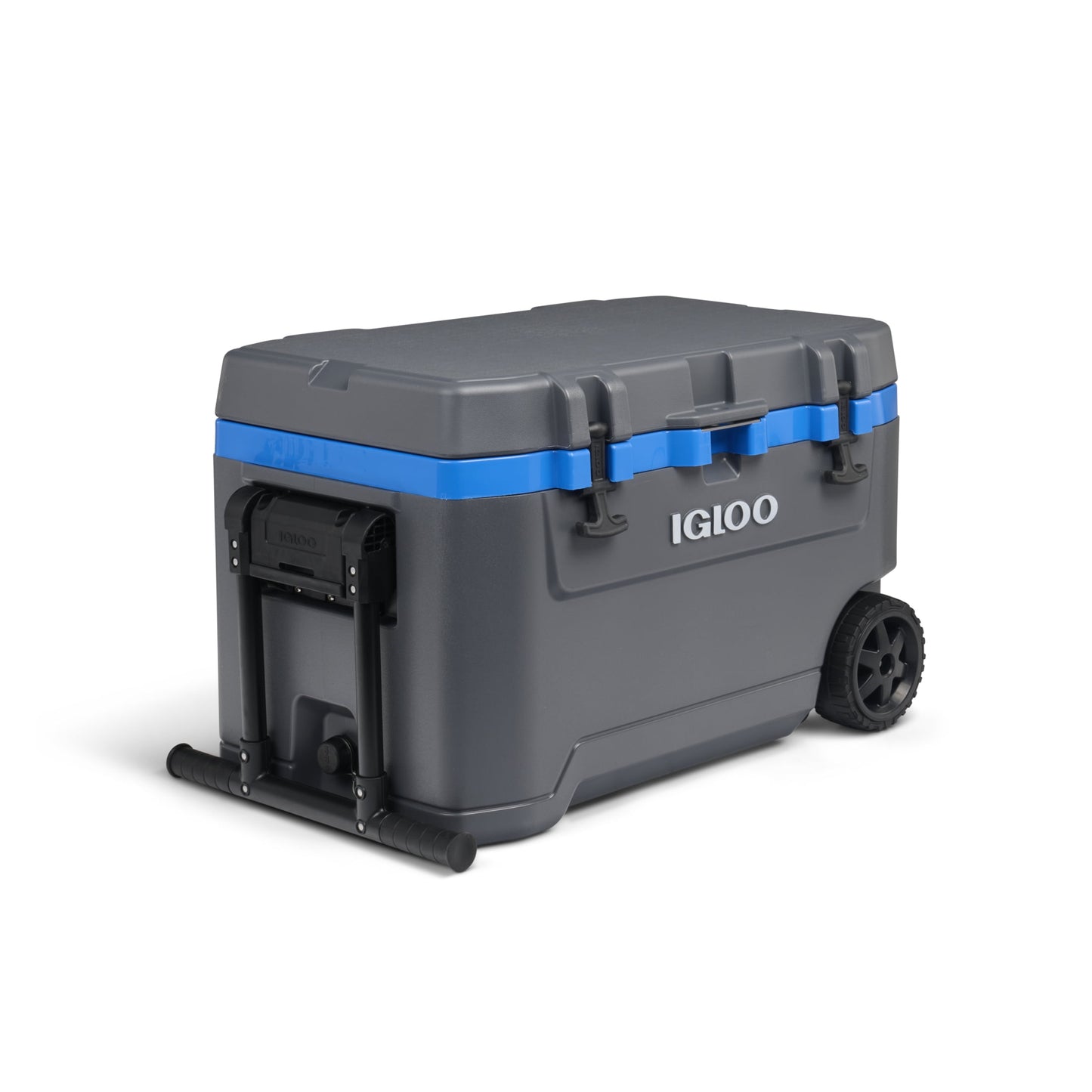 Igloo 72 QT Overland Ice Chest Cooler with Wheels, Gray and Sneaky Blue