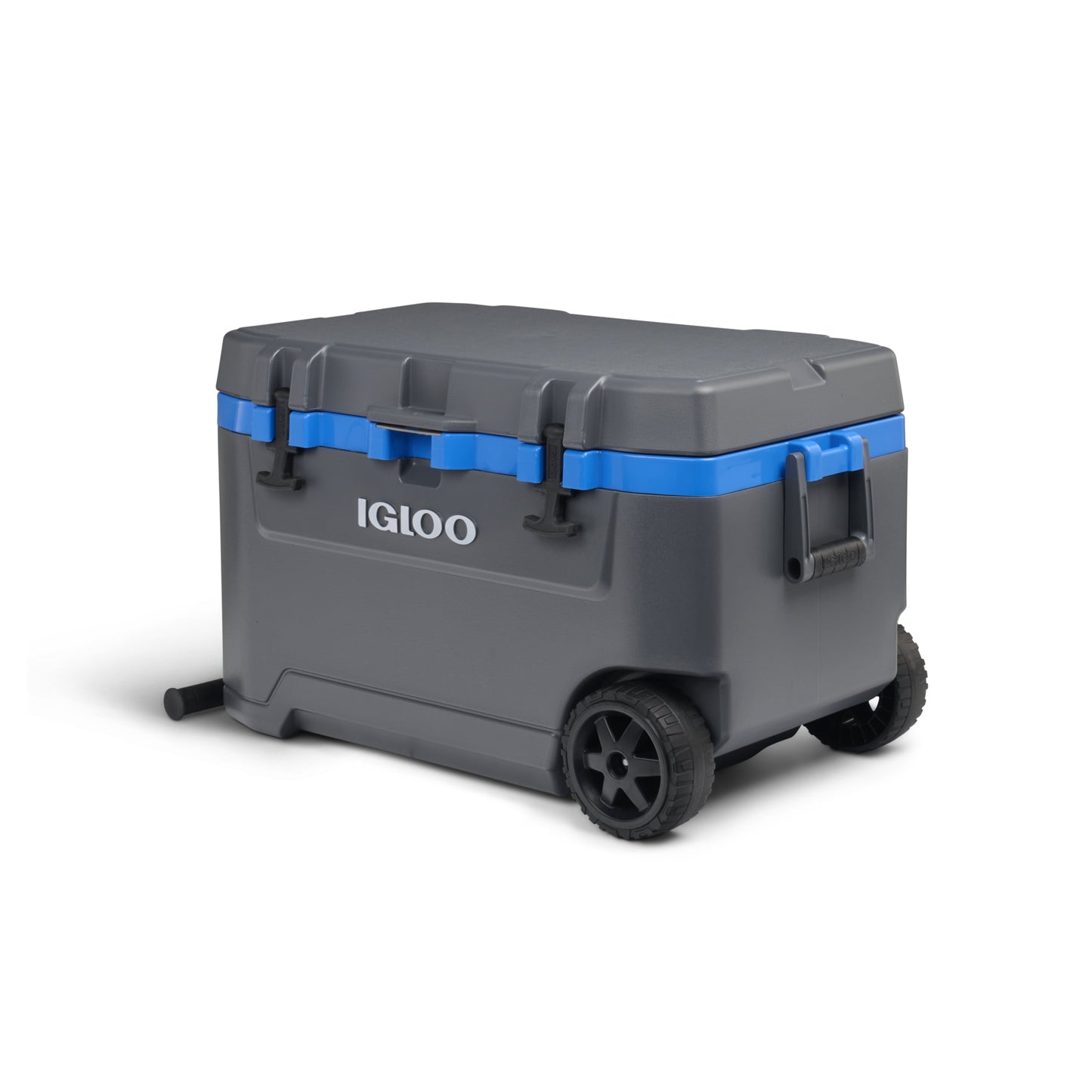 Igloo 72 QT Overland Ice Chest Cooler with Wheels, Gray and Sneaky Blue