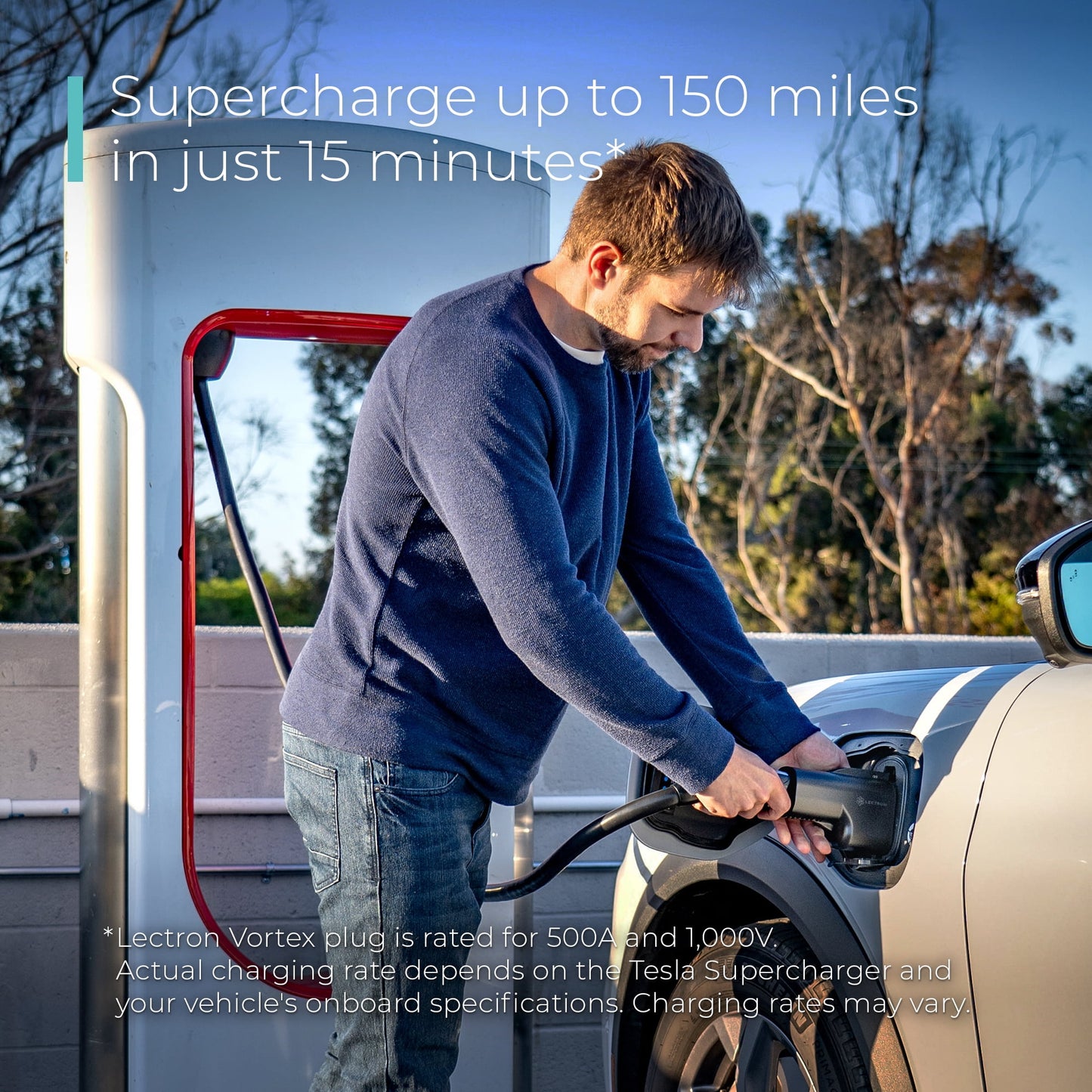 Lectron Tesla Supercharger (NACS) to CCS Electric Vehicle Adapter - 500 Amps / 1,000V - Fast Charge Your CCS1 EV at Tesla Superchargers with Vortex Plug