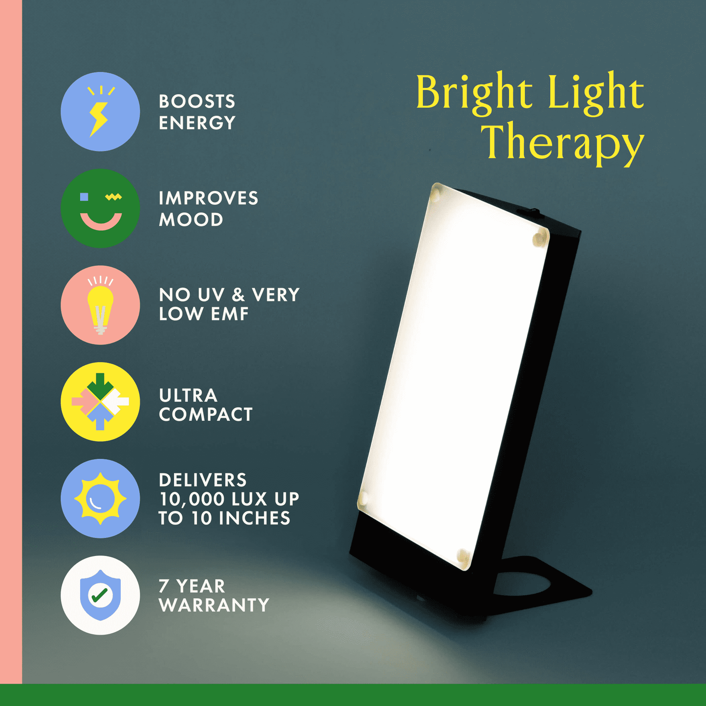 Northern Light Technologies NLT-TRVB TRAVelite II 10000 Lux LED Bright Light Therapy Desk Lamp, Black