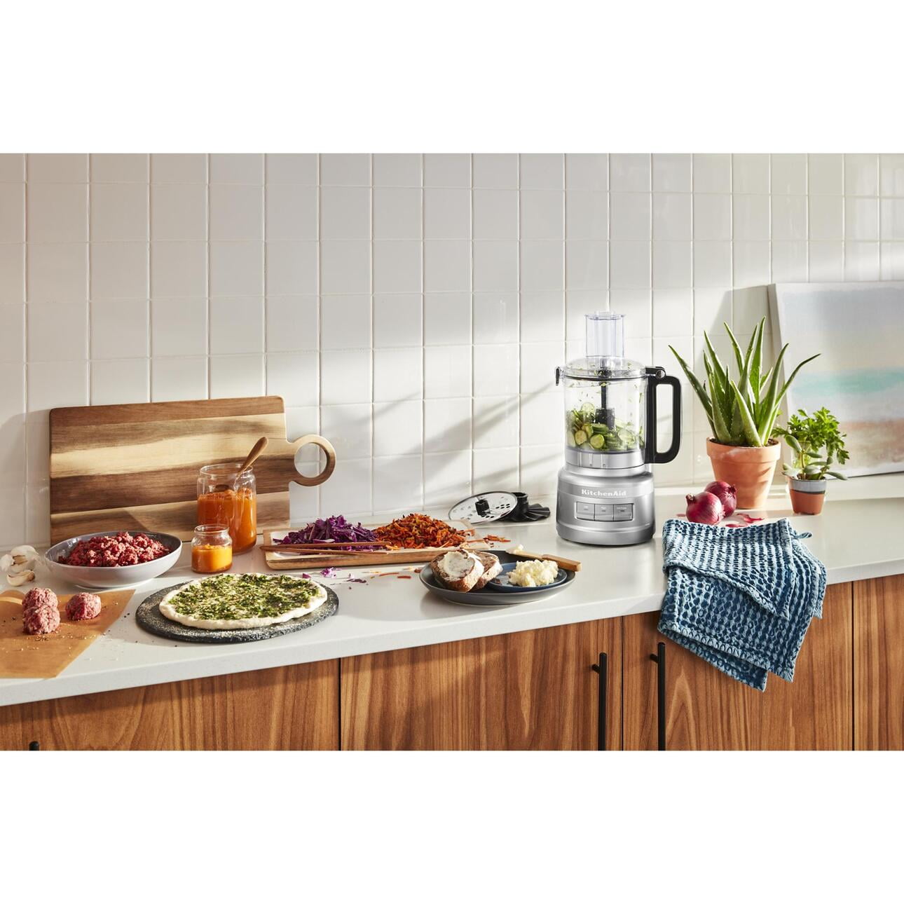 KitchenAid 9 Cup Food Processor, Contour Silver, KFP0921